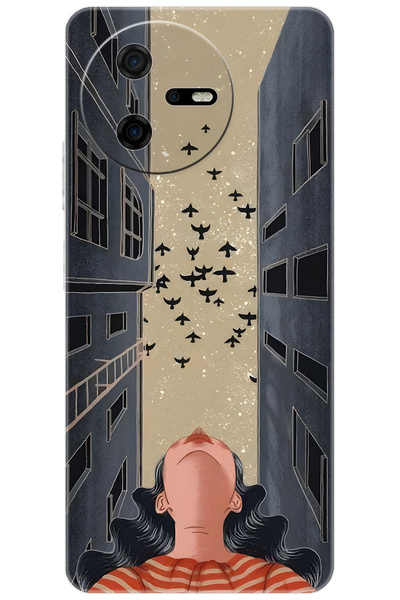 CASPER Via A40   Kılıf Desen Baskılı Silikon Gök Yüzü ve Kuşlar STK:727 CP-mJ2igWy