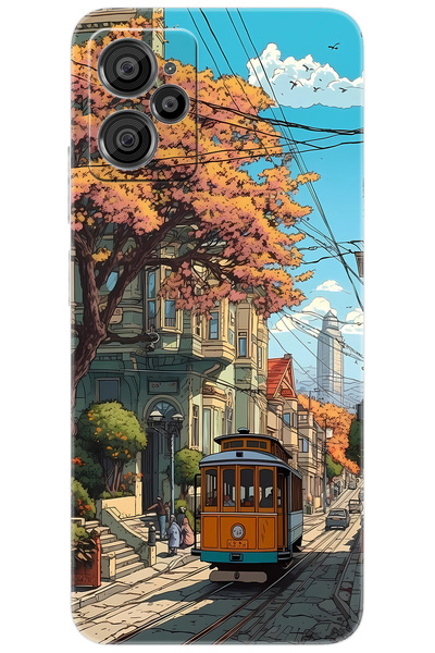 CASPER Via X30 / X30 PLUS Uyumlu Kılıf Desen Baskılı Silikon Tramvay STK:645 CP-m5Wfgpb