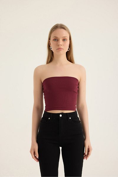 SEVİLEN Top crop de bază fără bretele pentru femei