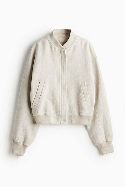 H&M Linen bomber jacket