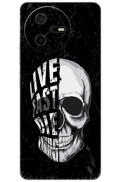 CASPER Via A40 Uyumlu Kılıf Desen Baskılı Silikon Kuru Kafa STK:585 CP-Fd4Slmz