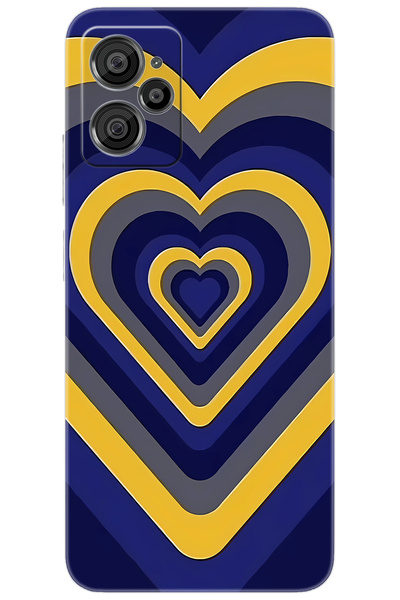 CASPER Via X30 / X30 PLUS Uyumlu Kılıf Desen Baskılı Silikon Sarı Lacivert Kalp STK:1003 CP-cg89Fr0