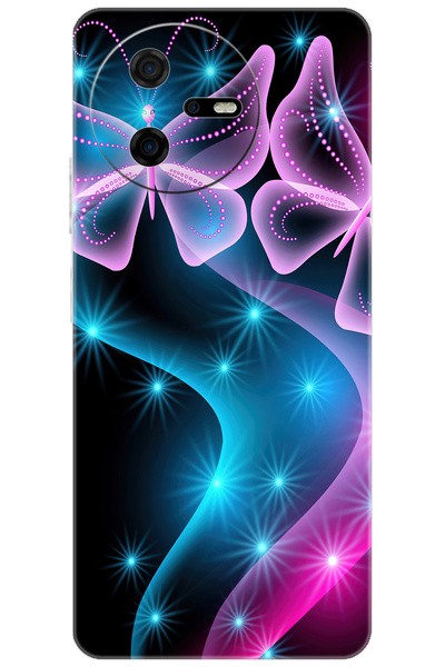 CASPER Via A40   Kılıf Desen Baskılı Silikon Kelebek Dalga STK:113 CP-WguK5SE