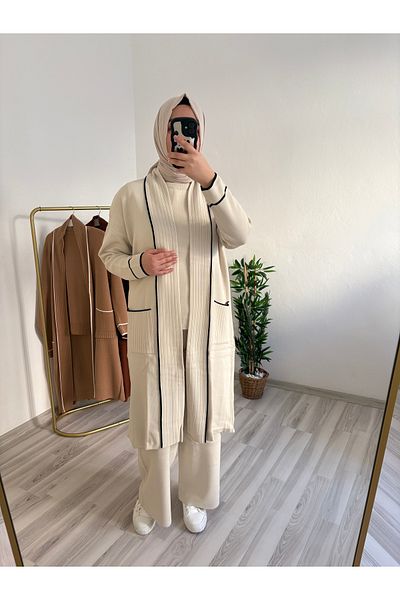 Marjita Hijab Triple Knitwear Set - Sweater Sweater Trousers 3 Piece Set