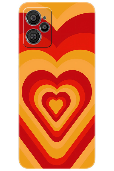 CASPER Via X30 / X30 PLUS Uyumlu Kılıf Desen Baskılı Silikon Sarı Kırmızı Kalpler STK:1009 CP-bXcGkGy