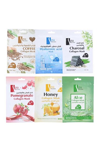 Spa System مجموعة أقنعة الترطيب العميق للوجه، 6 أقنعة