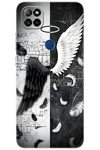 CASPER Via E30 / E30 PLUS Uyumlu Kılıf Desen Baskılı Silikon Melek ve Şeytan STK:715 CP-Nz4LTWO