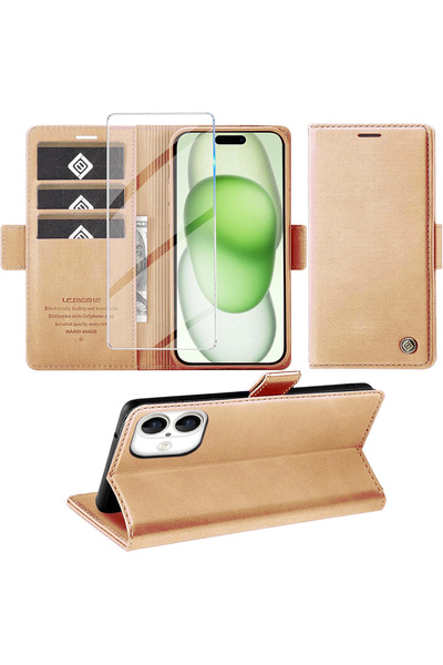 Nezih Case Apple iPhone 11 Uyumlu Cüzdanlı Deri Kılıf + Tam Kaplayan Ekran Koruyucu