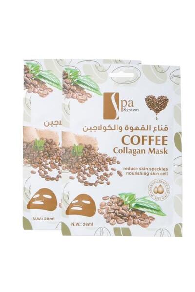 Spa System قناع القهوة والكولاجين، قطعتين