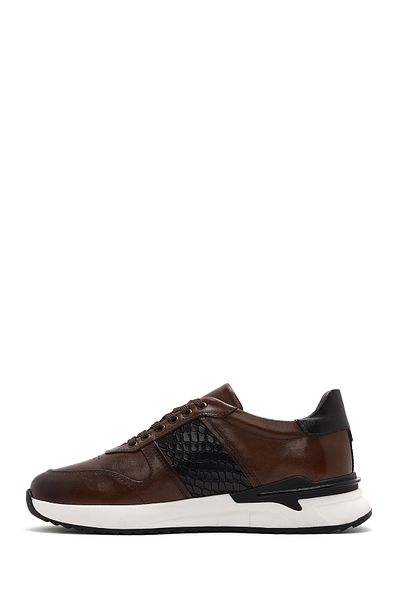 Derimod Men's Tan Laced Leather Casual Sneaker 25Sfd 603614