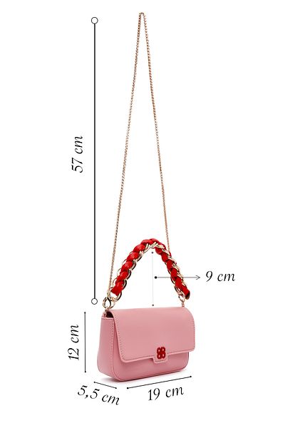 Derimod Women's Pink Long Chain Strap Mini Shoulder Bag 25Sbd 249118