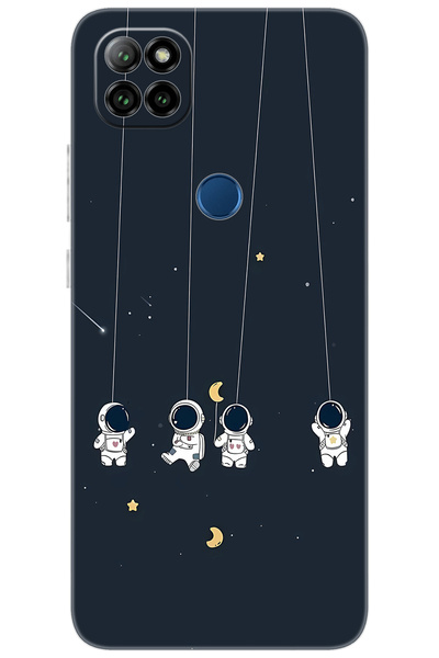 CASPER Via E30 / E30 PLUS Uyumlu Kılıf Desen Baskılı Silikon Astronot STK:663 CP-4mAD6Ux