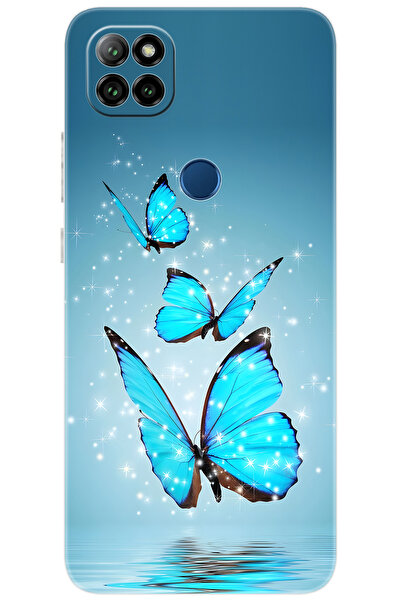 CASPER Via E30 / E30 PLUS Uyumlu Kılıf Desen Baskılı Silikon Mavi Kelebek STK:710 CP-XMhy3a7