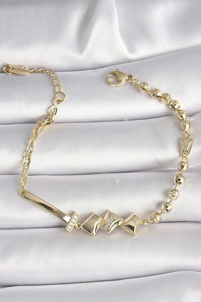 Clariss Brass Gold Color Zircon Stone Detail Xuping Vip Exclusive Series Bracelet