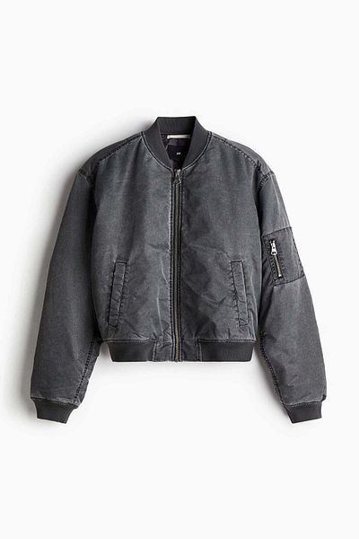 H&M Oversized Fit Washed bomber jacket