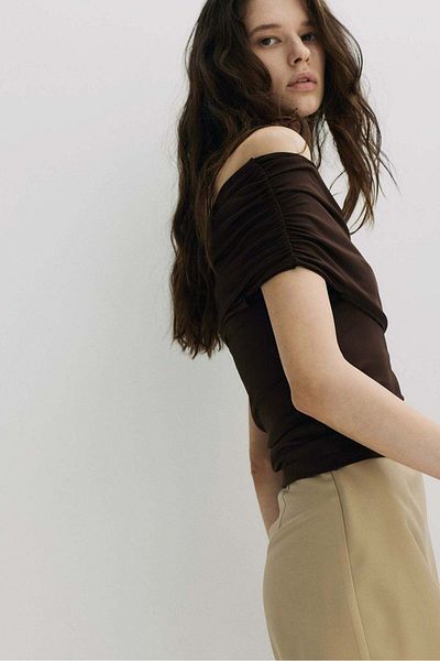 H&M Gathered off-the-shoulder top
