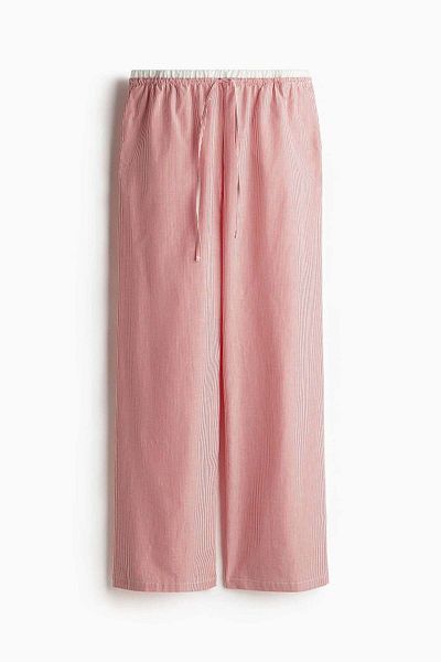 H&M Double-waistband Poplin Pyjama Bottoms