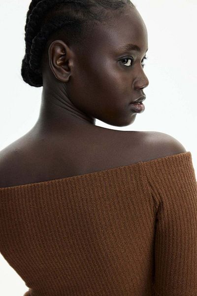 H&M Rib-knit off-the-shoulder top