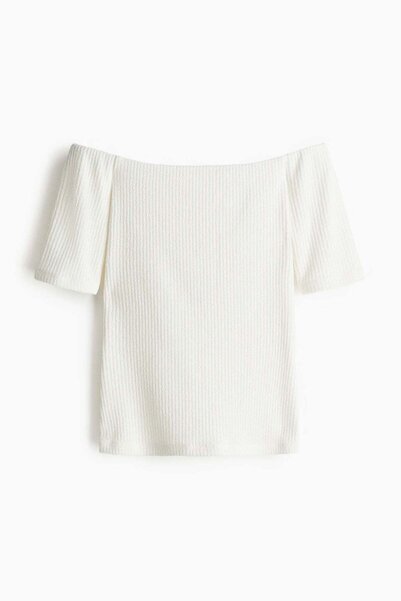H&M Rib-knit off-the-shoulder top