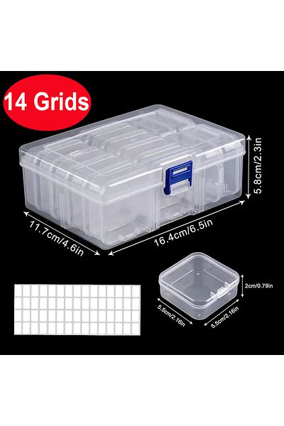 Choice 14 Grids 1pc 4/12/14/15/30/45 Slots Plastic Storage Box, Diy Diamond Painting Beads Charms Jewelry A