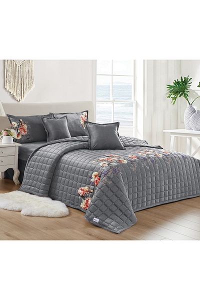 Generic 4 Pieces Floral Comforter Set For All Season Single Size 160X210Cm Velvet Bedding Set