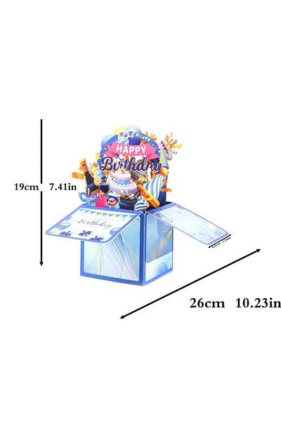 Choice Blue 3D Pop Up Happy Birthday Greeting Card Gift Greeting Cards For Birthday with Envelope Blessing