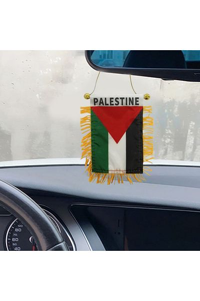 Choice 1Pcs Palestine Small Hanging Flag Double Sided Tassel With Sucking Disc Car Decoration Hanging Fl...