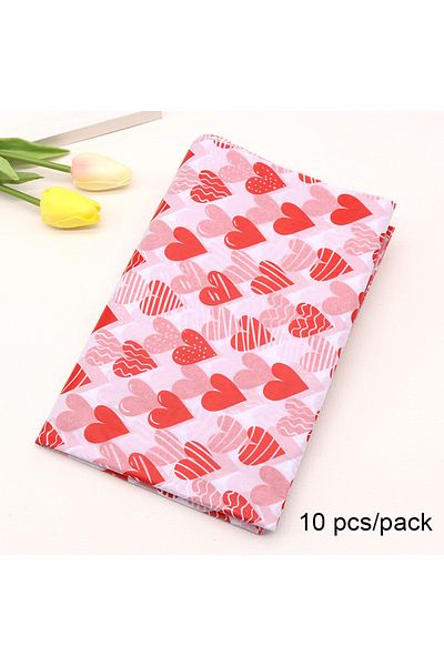 Choice C 10Pc 50x66cm Love Heart Tissue Paper DIY Handmade Flower Bouquet Wrapping Paper Wedding Party Val.