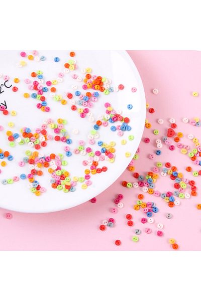 Choice Multi-Colored 500pcs 4mm Mini Mixed 2 Holes Round Plastic Doll Buttons DIY Handmade Sewing Soft Toys