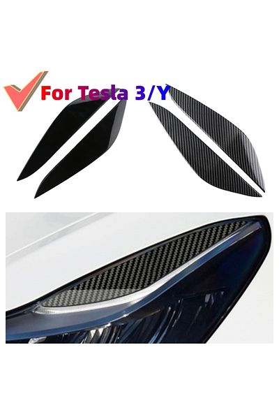 Choice common black Car Front Headlight Eyebrow Eyelid Lid Trim Lamp Cover Sticker for Tesla Model 3 Model
