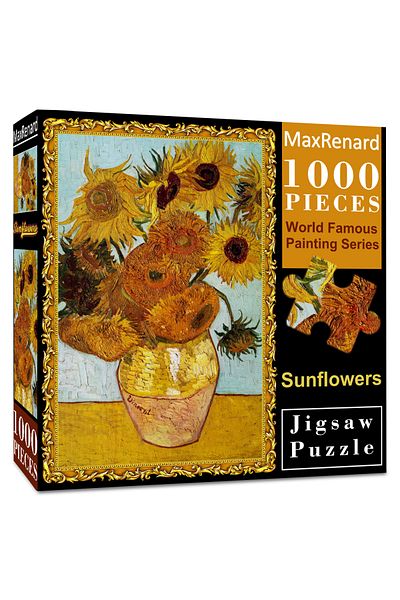 MaxRenard Sunflower MaxRenard Jigsaw Puzzle 1000 Pieces for Adult Van Gogh Sunflower Environmentally Friendly