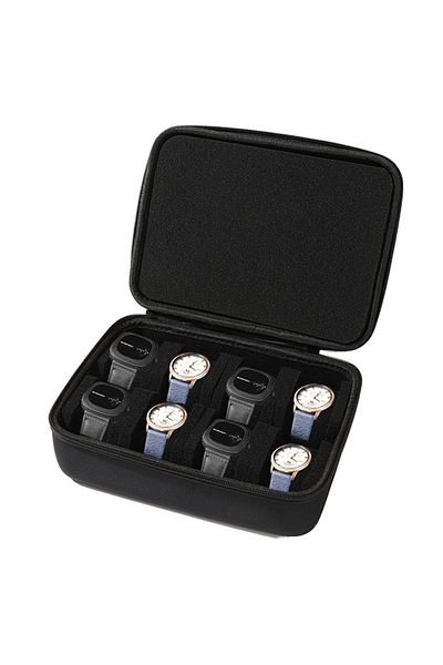 Choice 8 Slot Black EVA Watch Box Organizer For Men or Women，Watch Travel Case Portable Storage Watch Displ