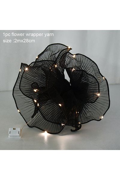 Choice B02 LED Flower Wrapping Paper With Lights Lace Mesh Wave Yarn Florist Bouquet Packaging Decoration W