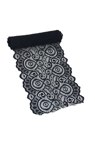RIBBON HOUSE 3meters black (3 Meters) 18cm Black Elastic Lace Fabric French Hollow Underwear Stretch Laces Trim D