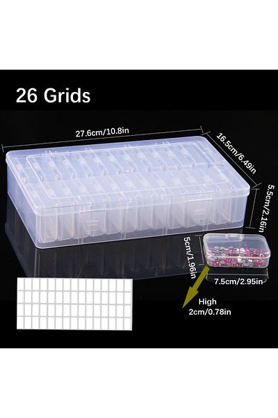 Choice Large 26 Grids New Large DIY Diamond Painting Storage Box, Nail Art Jewelry Rhinestone Mosaic Storag