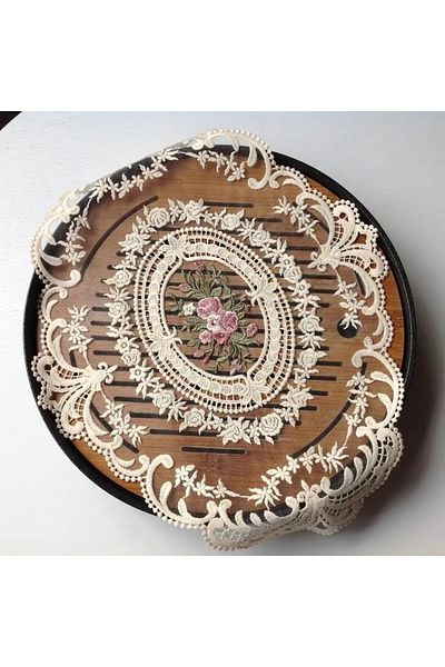 Choice Beige European Oval Lace Embroidered Coaster Bedroom Study Kitchen Cup Table Mat Food Fruit Plate Co