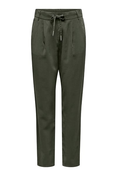 ONLY Women's Onlpoptrash Elastic Waist and String Tie Detailed Trousers 15342873 Khaki