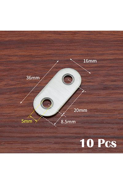 Choice 37x16mm 10Pcs Corner Brackets Stainless Steel Straight Repair Flat Straight Fixing Straight Brackets