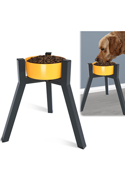 Choice L black Metal Adjustable Width Raised Dog Bowl Stand for Extra Large D...