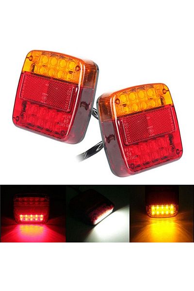 Choice 1pc 12V Trailer Truck 20 LED Taillight Brake Stop Turn Signal Indicator Light Lamp 107x102x30mm