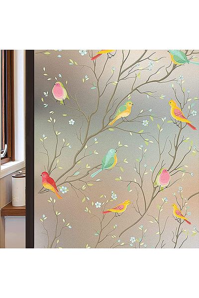 Choice 30x200cm Stained Glass Window Privacy Film Non-Adhesive Static Cling Sun Blocking Window Film Heat B