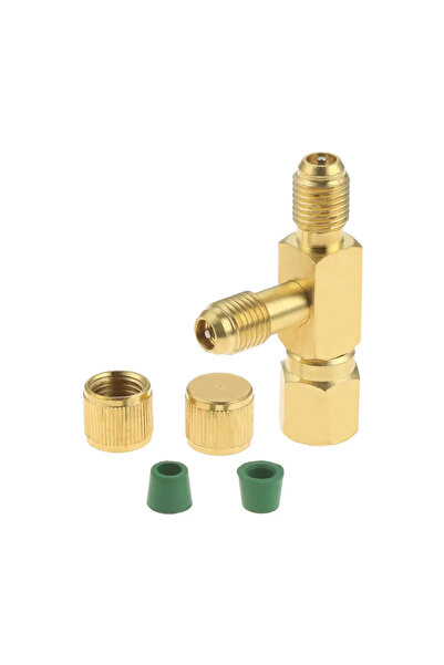 Choice 1Pc 1/4'' Valves Core Tee Adapter With Swivel Connector for Gauge Deep Vacuum Pump Manifold