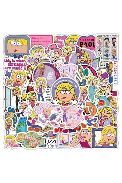 Miniso 30PCS 10/30/50pcs Disney Cute Cartoon LIZZIE MCGUIRE Graffiti Stickers Anime Decals Laptop Scrapbook