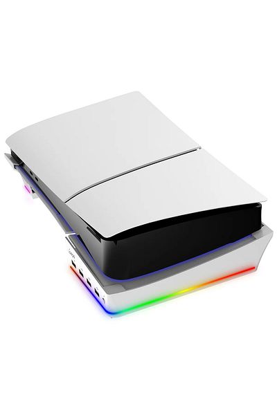 Choice White IPEGA Horizontal Stand with RGB LED Light for P5 Slim &P5 Pro,Console Accessories with 14 Ligh