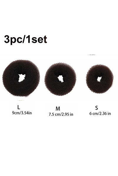 Choice براون - مجموعة واحدة من 3 قطع/مجموعة صانع كعكة الشعر دونات ماجيك إسفنج...