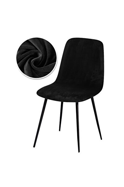 Choice غطاء كرسي مخملي أسود قصير الظهر، قطعة واحدة، أغطية مرنة قابلة للتمدد، ...