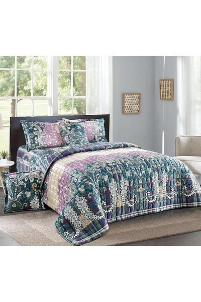 Generic 4 Pieces Floral Comforter Set For All Season Single Size 160X210Cm Velvet Bedding Set