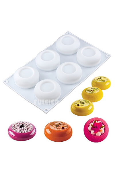 Choice 1 قطعة من قوالب السيليكون الدائرية المكونة من 6 تجاويف لكعكة البراوني ...