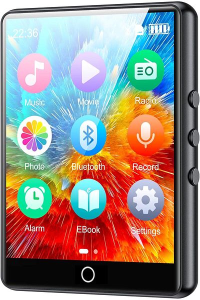 Choice مشغل ام بي 3، شاشة لمس 2.8 بوصة، بلوتوث 5.0، مشغل موسيقى هاي فاي مع مكبر صوت/راديو FM، 32 جيجابايت، أسود