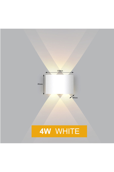 Choice مصباح حائط LED من الألومنيوم أبيض دافئ 3000 كلفن 4 وات، مقاوم للماء IP...